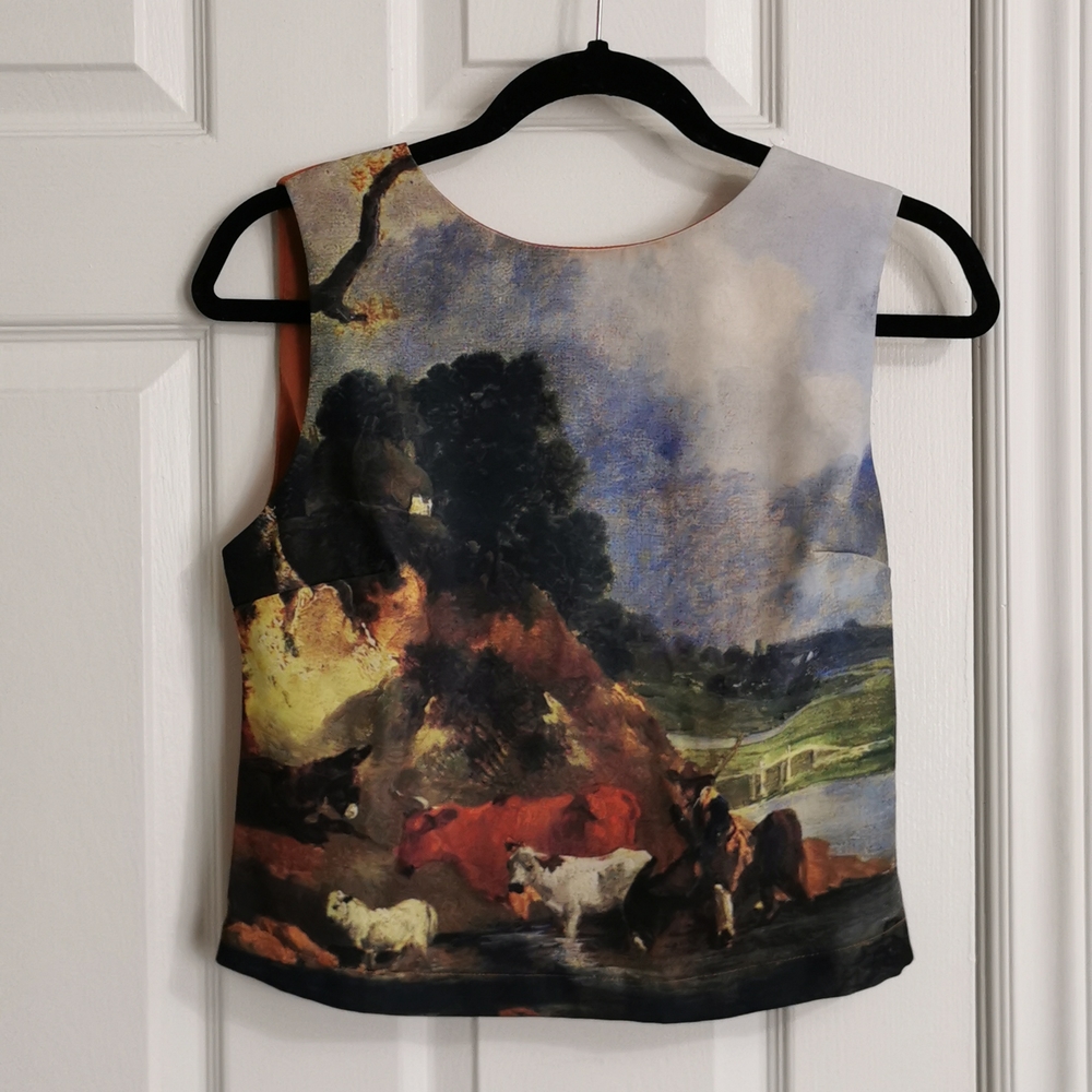 Naf Naf top - oil painting - unique piece